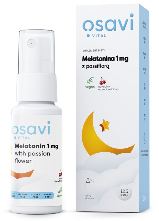 Osavi Melatoniin 1 mg kannatuslille ja kirsi maitsega 25 ml