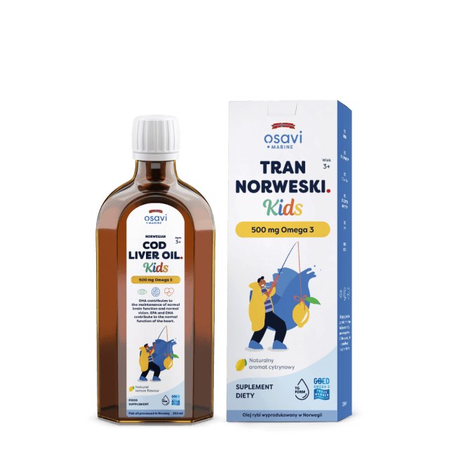 Osavi Norra tursamaksaõli lastele 500 mg Omega 3 - sidrunimaitseline 250 ml
