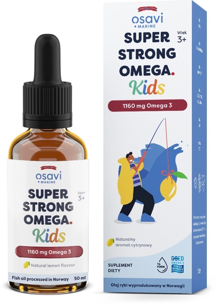Osavi Super Strong Omega Kids, 1160 mg Omega 3 - sidrunimaitseline 50 ml