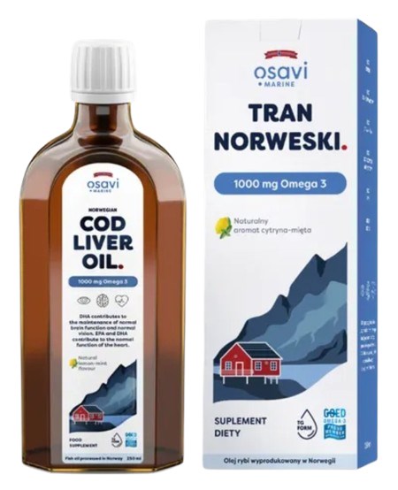 Osavi Norra tursamaksaõli, 1000 mg Omega 3 sidruni- ja mündimaitsega 500 ml