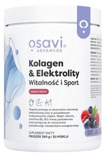 Osavi Kollageen ja elektrolüüdid Elujõud ja sportlikkus, metsamarjad 390 g