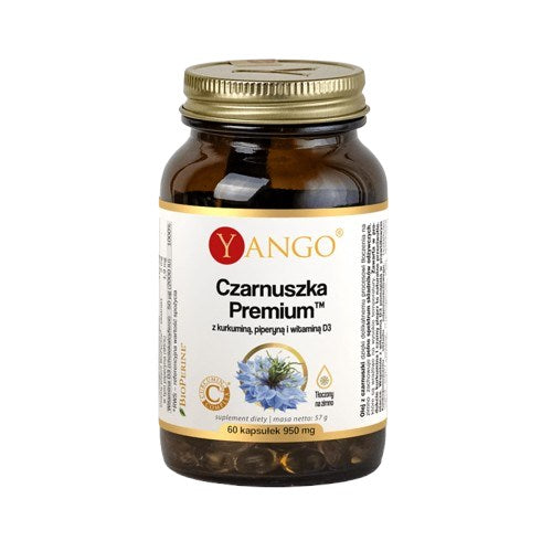 Yango Premium Mustköömne maitsega kapslid kurkumiini, piperiini ja D3-vitamiiniga, 60 kapslit