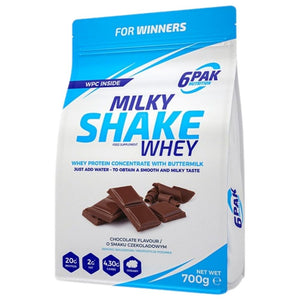 6PAK Milky Shake Whey, šokolaadimaitseline - 700 g