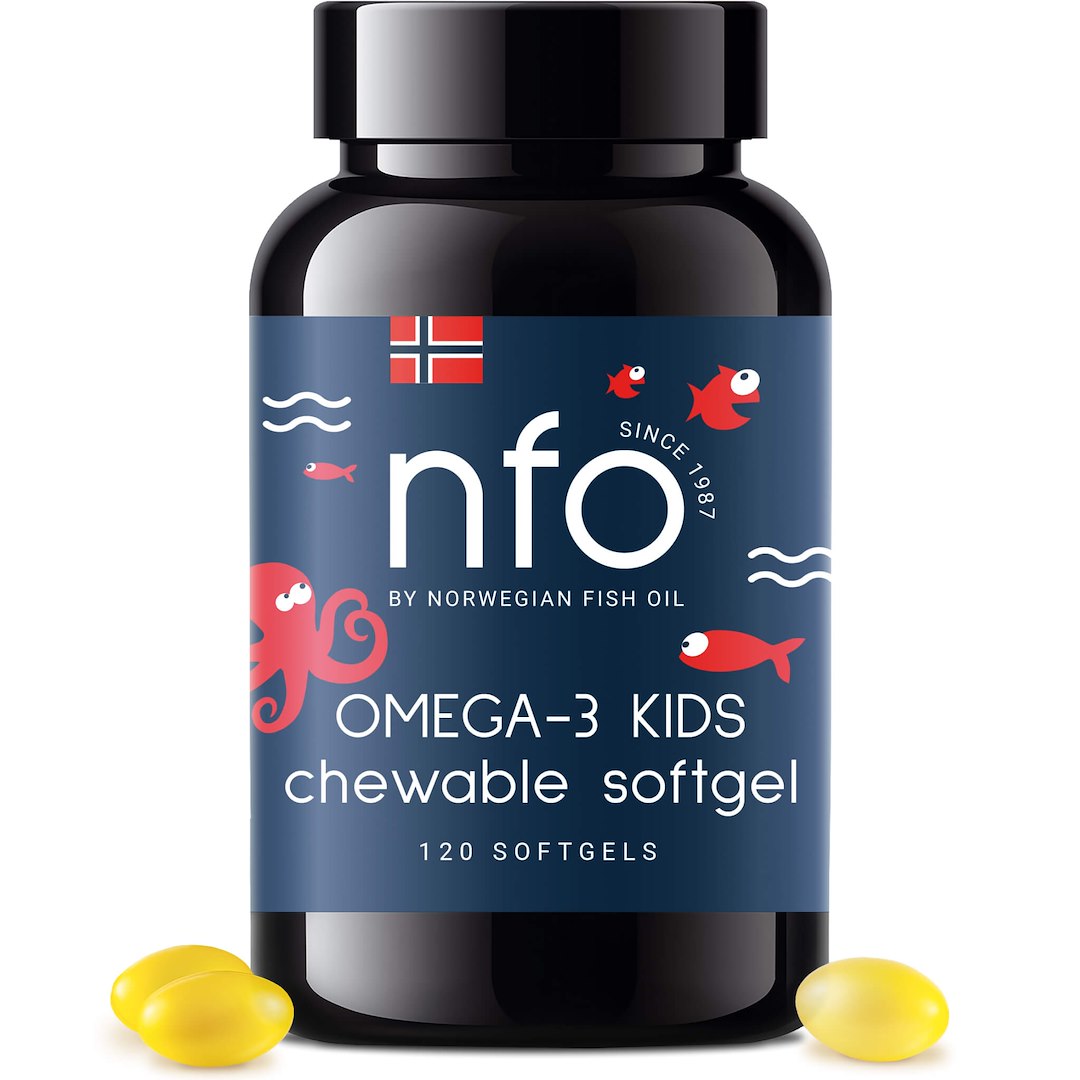 NFO Omega-3 lastele, närimiskapslid, 120 pehmekapslit