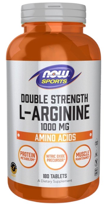 Now Foods L-arginiin 1000 mg kahekordse tugevusega – L-arginiin 1000 mg 180 tabletti