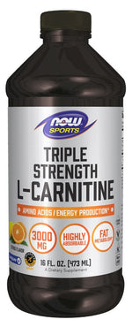 Now Foods L-karnitiini kolmekordse tugevusega vedelik, 3000 mg tsitruselise maitsega – L-karnitiin 3000 mg tsitruselise maitsega 473 ml