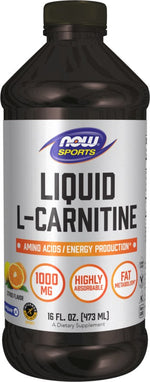 Now Foods L-Carnitine Liquid 1000 mg tsitruse maitsega - L-karnitiin 1000 mg tsitruse maitsega 473 ml