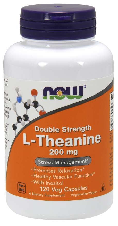 NOW FOODS Double Strength L-Teaniin 200 mg - L-Teaniin 200 mg 120 kapslit