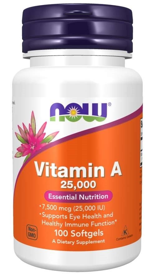 Now Foods vitamiin A 25000 IU 100 kapslit