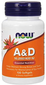 Now Foods A-vitamiin + D-vitamiin 100 kapslit