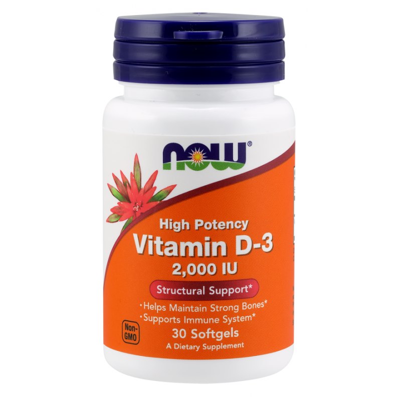 Now Foods D3-vitamiin 2000 IU 50 mcg 30 kapslit