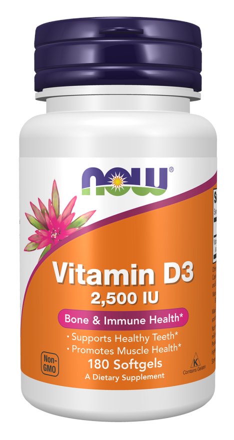 Now Foods D3-vitamiin 2500 IU 180 kapslit