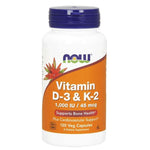 Now Foods Vitamiin D3 1000 IU + K2 MK4 45 mcg 120 kapslit