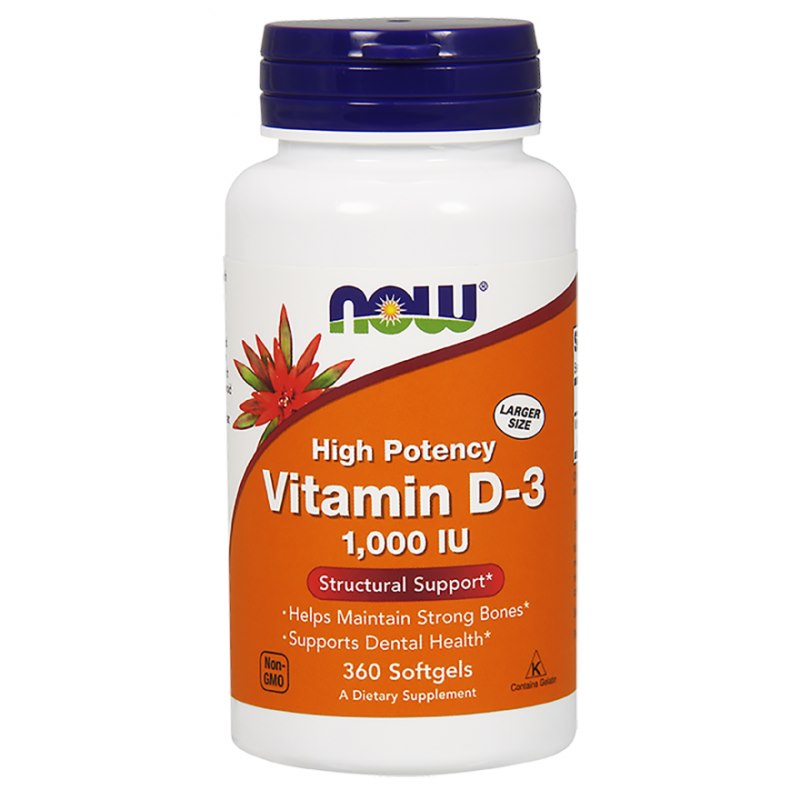 Now Foods D3-vitamiin 1000 IU 360 kapslit