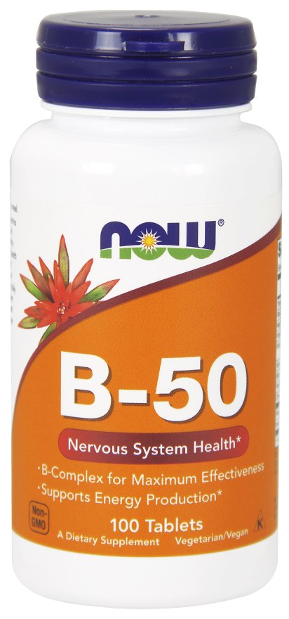 Now Foods Vitamin B-50 - Vitamiin B kompleks 100 tabletti