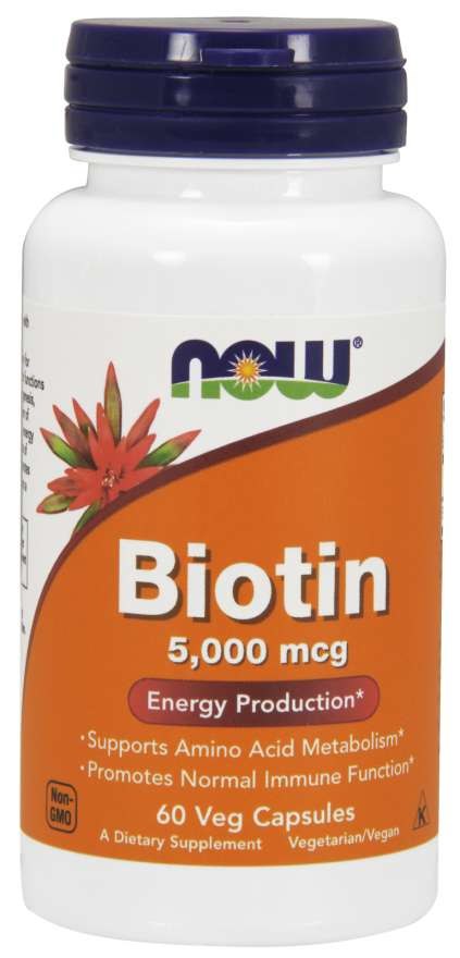 NOW FOODS Biotiin - Biotiin 5000 mcg 60 kapslit