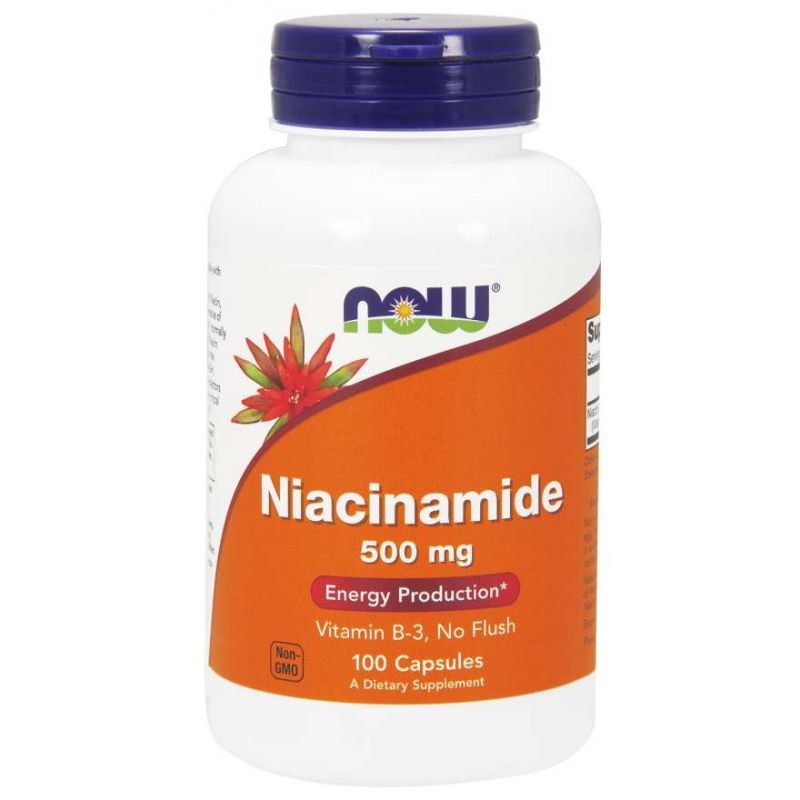 Now Foods Vitamiin B3 - Niatsiin Niatsiinamiid 500 mg 100 kapslit