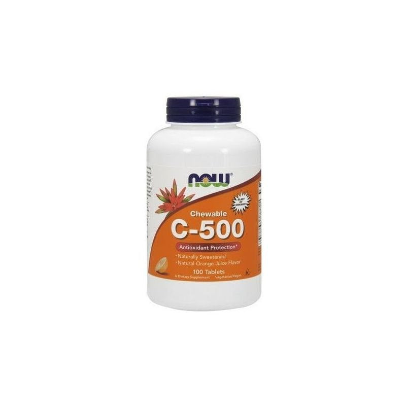 Now Foods C-vitamiin 500 mg pastillid – apelsinimaitselised 100 tabletti