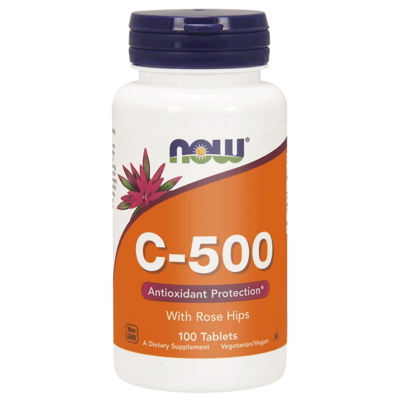 Now Foods C-vitamiin kibuvitsamarjadega 500 mg C-500 100 tabletti