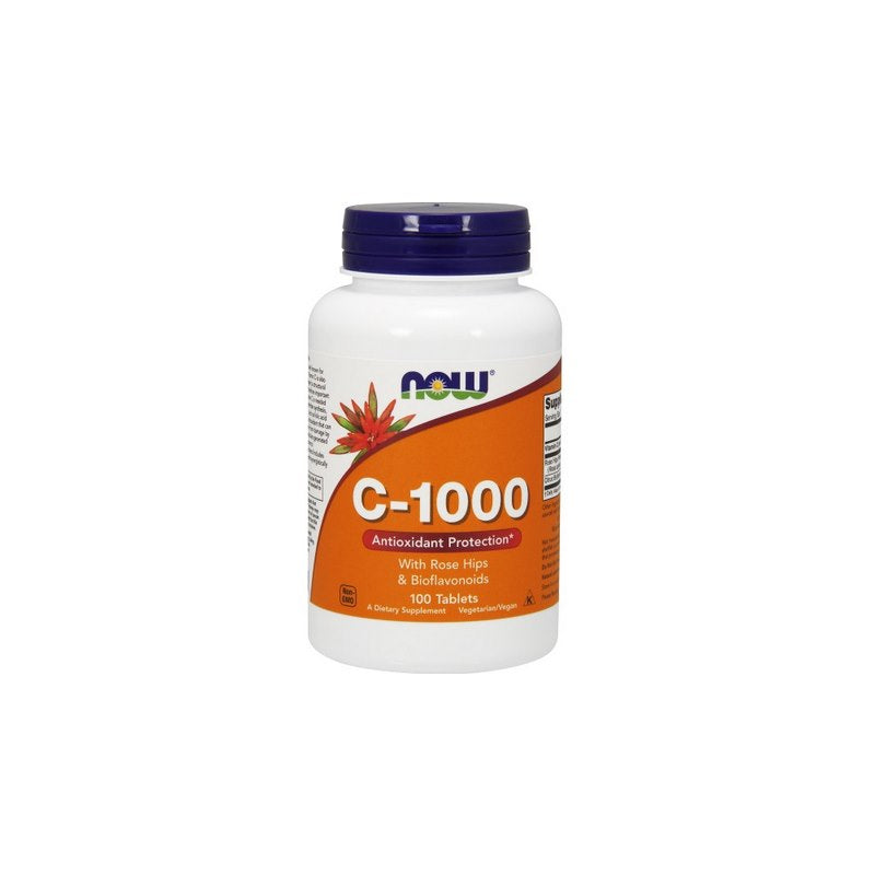 Now Foods C-vitamiin 1000 mg bioflavonoidide ja kibuvitsamarjadega 100 tabletti