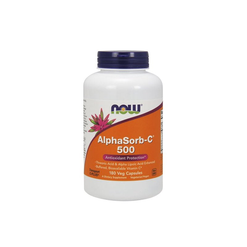 Now Foods Neutraalse pH-ga C-vitamiini kaltsiumaskorbaat AlphaSorb-C 500 mg 180 kapslit