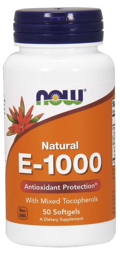 Now Foods E-vitamiin 1000 IU 50 kapslit