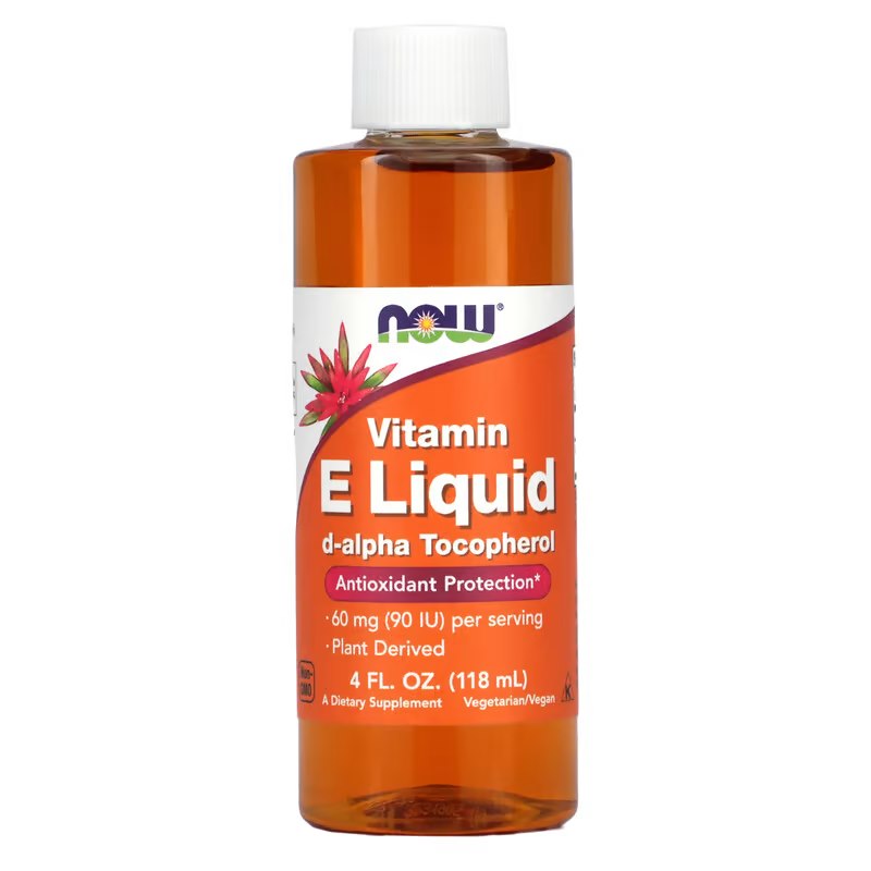 Now Foods vedel E-vitamiin d-alfa-tokoferooliga – E-vitamiini tilgad 120 ml