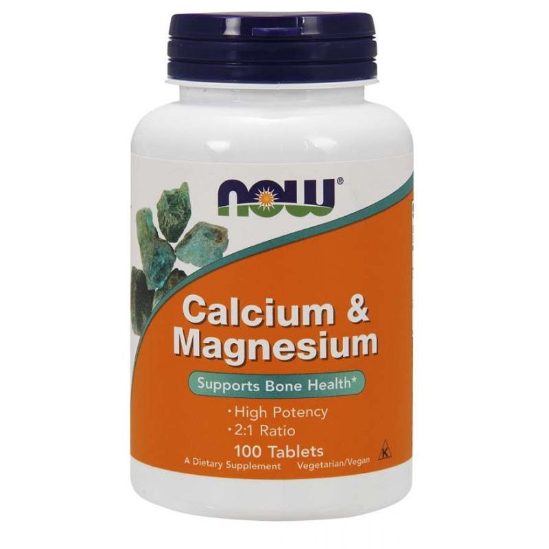 NOW FOODS Kaltsium ja Magneesium 2:1 - Kaltsium + Magneesium 100 tabletti