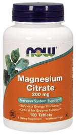 NOW FOODS magneetsiumtsitraat 200 mg 100 tabletti