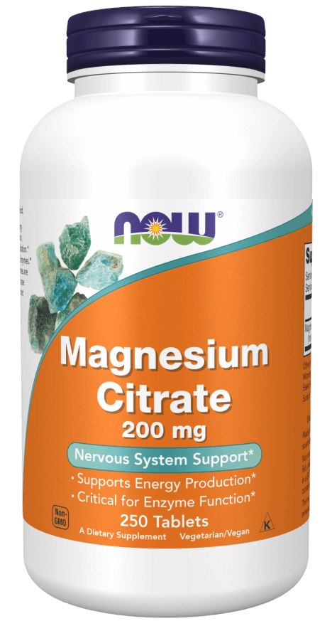 NOW FOODS Magneziumtsitraat 200 mg 250 tabletti