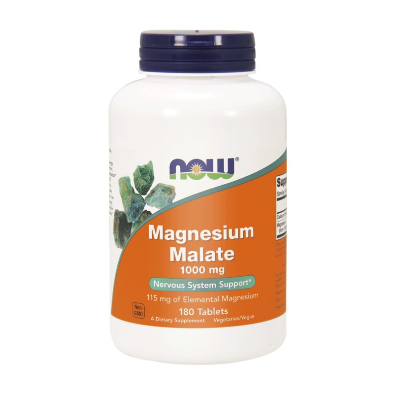 NOW FOODS magnio malatas 1000 mg 180 tablečių - Magnis.lt