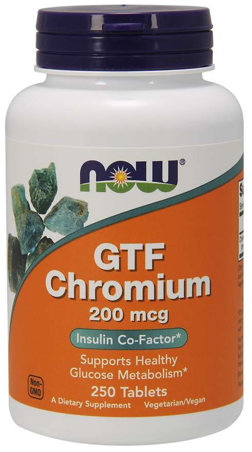 NOW FOODS GTF Chromium - GTF kroom 200 mcg 250 tabletti