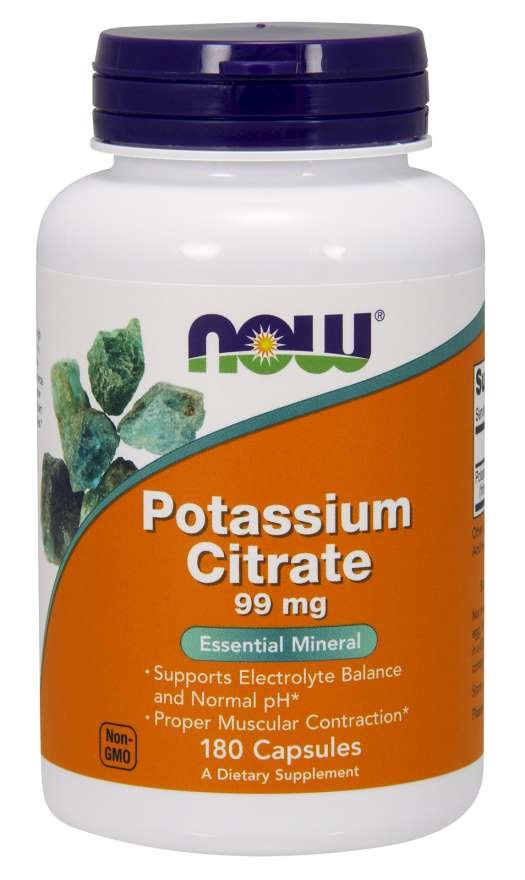Now Foods Kaaliumtsitraat 99 mg 180 kapslit