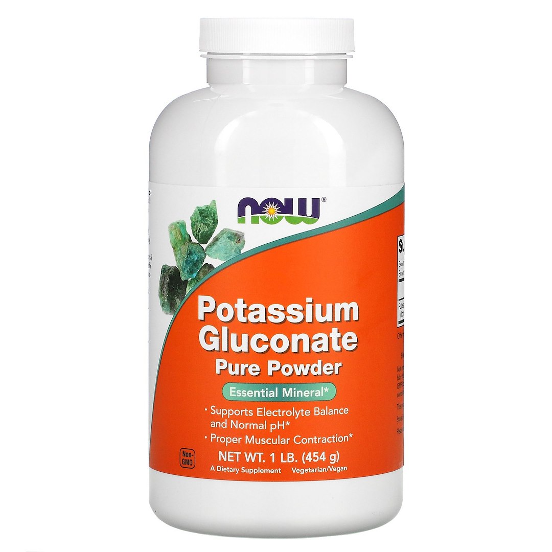 Now Foods kaaliumglükonaadi pulber – kaaliumglükonaat 454 g