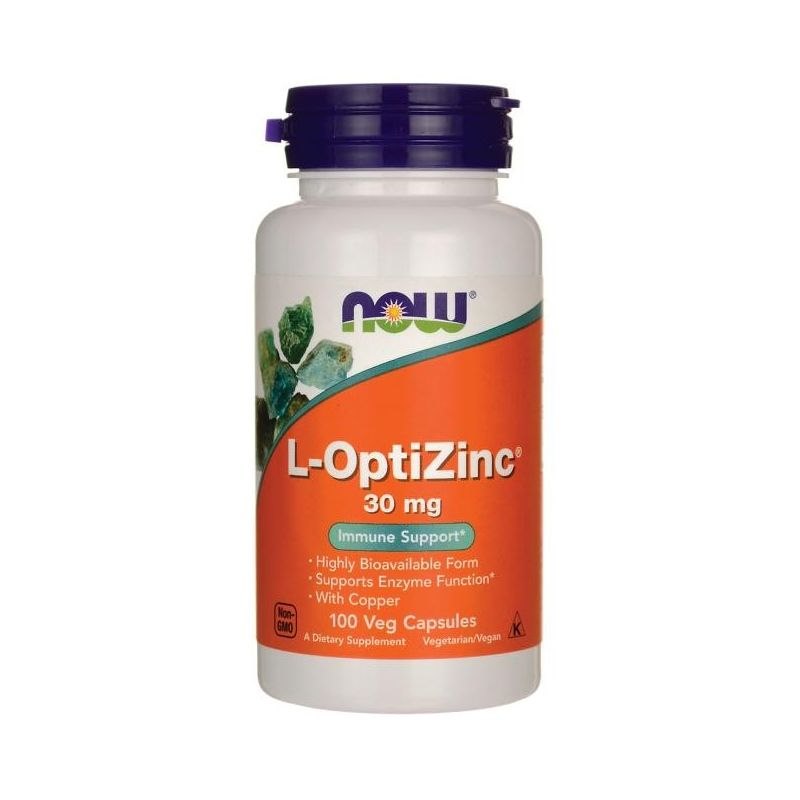 NOW FOODS L-OptiZinc - tsink ja vask 100 kaps.