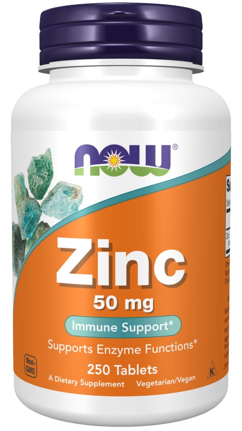 NOW FOODS Tsink 50 mg - tsinkglükonaat 250 tabletti