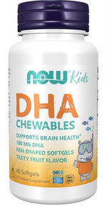 NOW FOODS DHA lastele närimistabletid 100 mg 60 kapslit