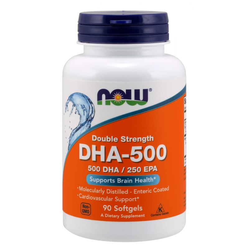 NOW FOODS DHA - 500 DHA 250 EPA Dokosaheksaeenhape 500 mg 90 kapslit