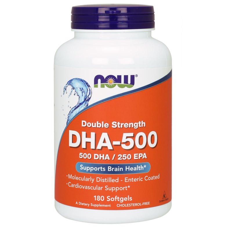 NOW FOODS DHA - 500 DHA 250 EPA Dokosaheksaeenhape 500 mg 180 kapslit