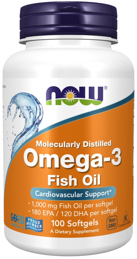 Now Foods Omega 3 - DHA 120 mg + EPA 180 mg 100 kapslit