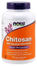NOW FOODS Kitosaan - Kitosaan 500 mg + Kroom 100 mcg 240 kapslit