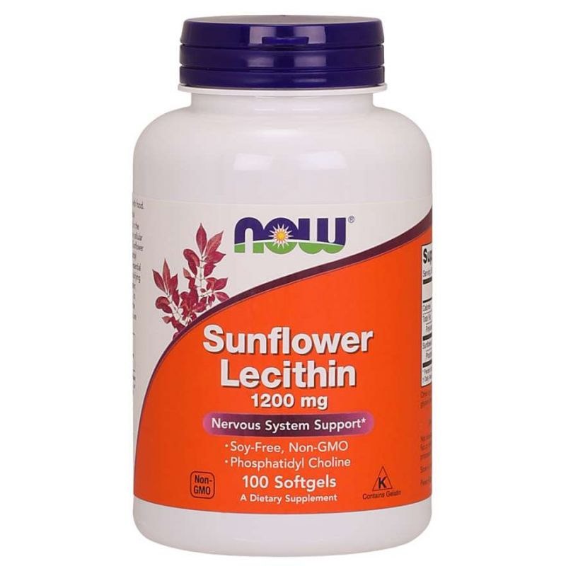 NOW FOODS päevalilleletsitiin 1200 mg GMO-vaba 100 kaps.
