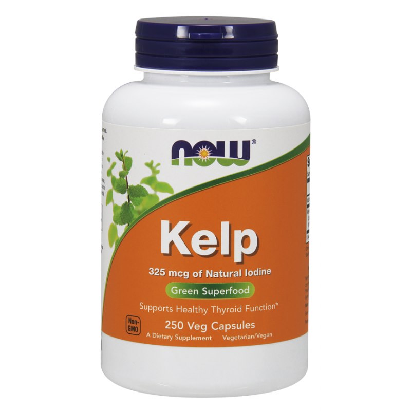NOW FOODS Kelp looduslik jood – pruunvetikas 250 kapslit