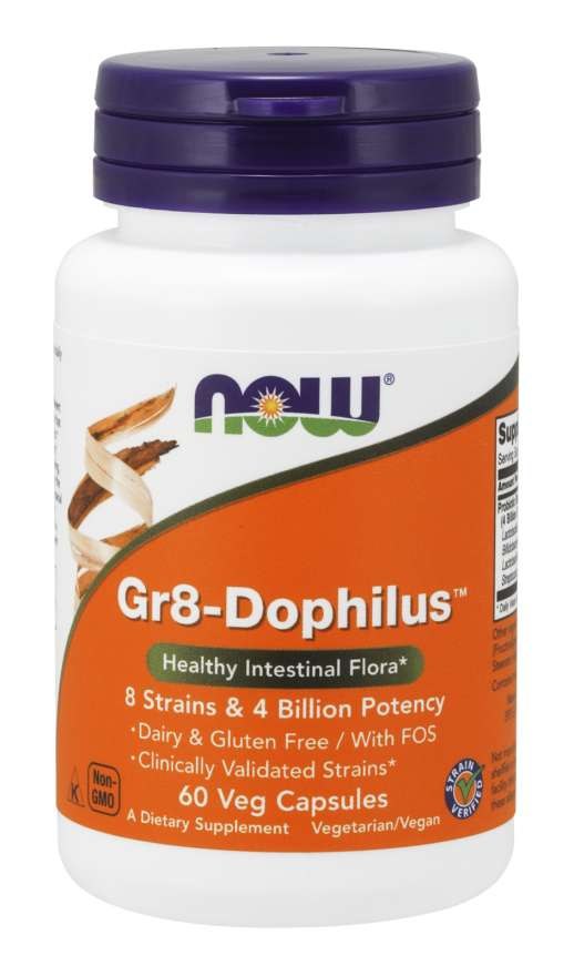 Now Foods probiootikum Gr8-Dophilus 60 kapslit.
