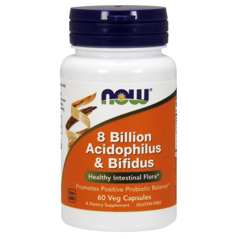 NOW FOODS Acidophilus & Bifidus 8 miljardit – probiootikum 60 kapslit
