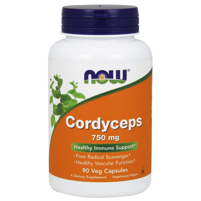 NOW FOODS Cordyceps seeneekstrakt 750 mg 90 kapslit