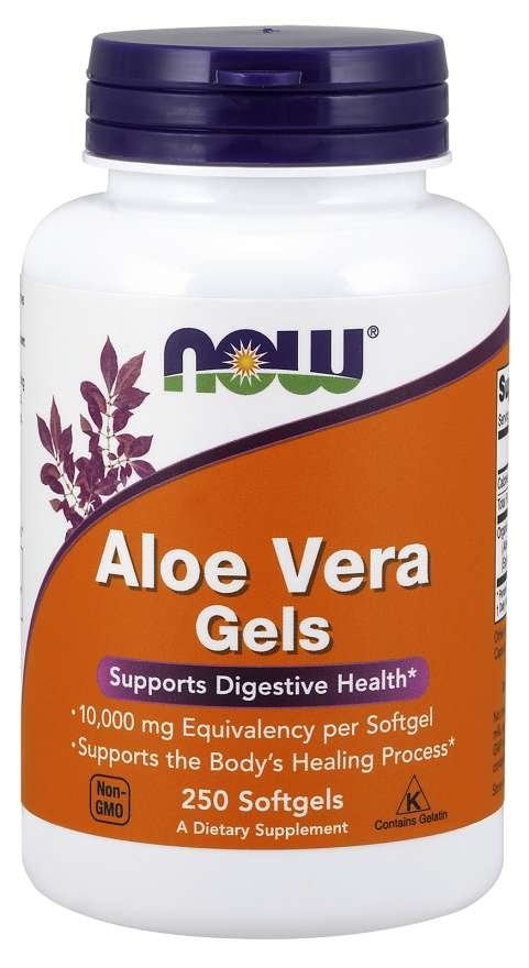 NOW FOODS aaloe geelid – aaloe kontsentraat aaloelehtedest 200:1, 250 kapslit.