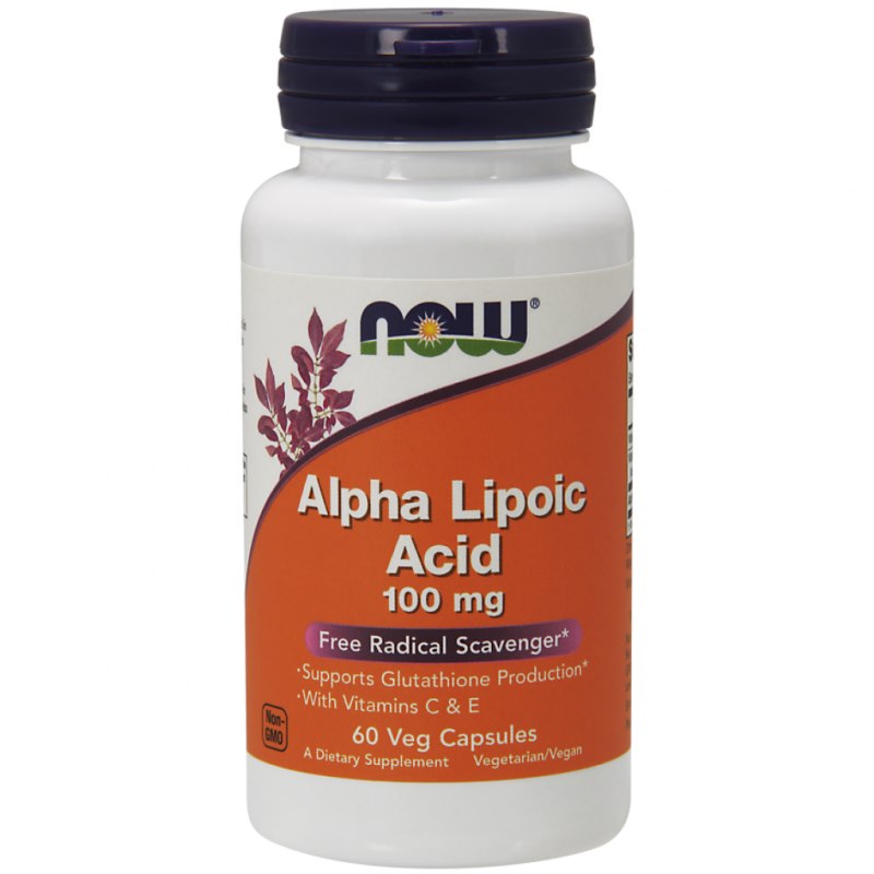 NOW FOODS ALA - alfa-lipoehape 100 mg + askorbiinhape + E-vitamiin 60 kapslit