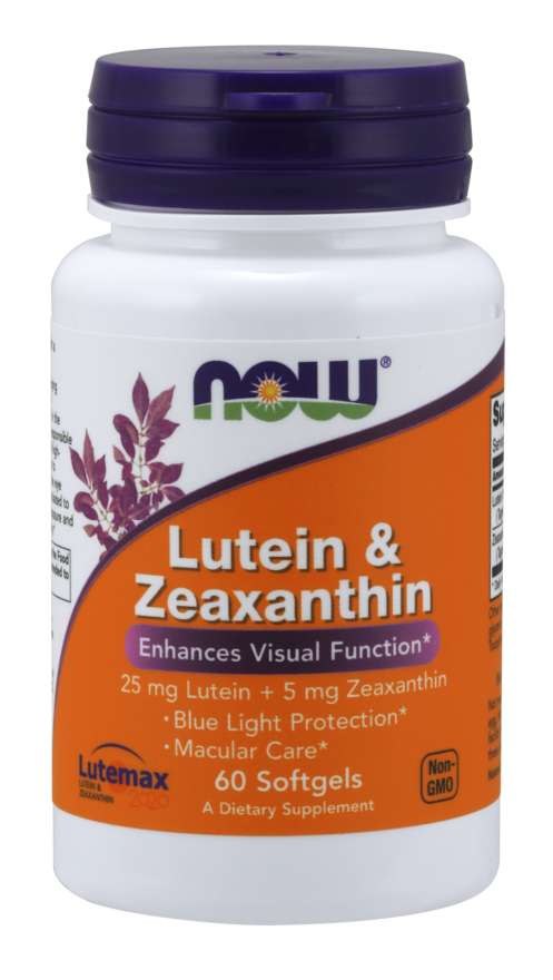 NOW FOODS Luteiin 25 mg ja zeaksantiin 5 mg 60 kapslit