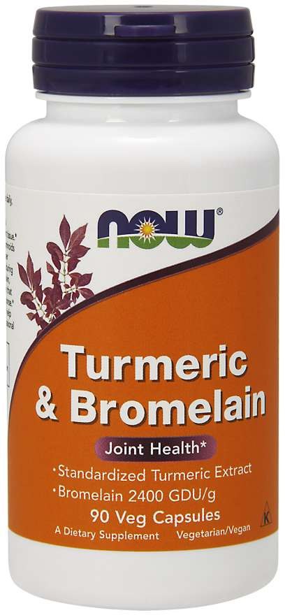 Now Foods Kurkum ja bromelain – kurkum 300 mg + bromelain 150 mg 90 kapslit